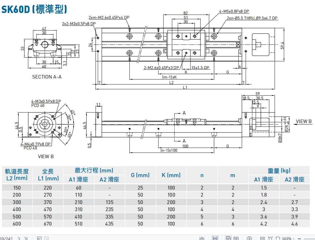 上银模组SK60D标准型